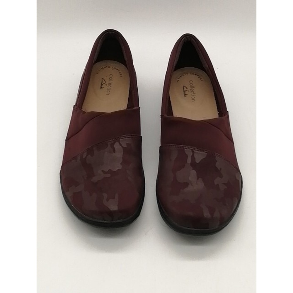 Collection by Clarks Shoes Loafer Womens Burgundy 8 Slip On Glossy Design